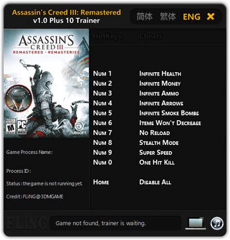 assassin's creed 3 remastered trainer fling.